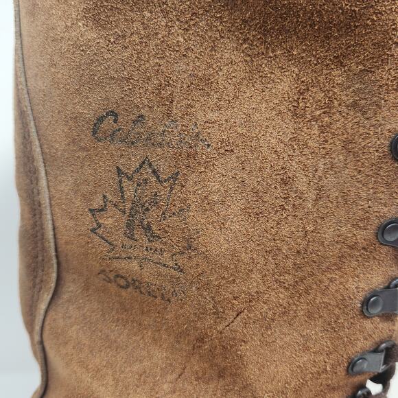 Sorel Cabelas Brown Suede Rubber Winter Snow Duck Boots Men Size 10 Insulated - Picture 2 of 11